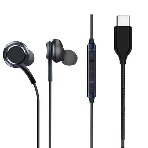 In-Ear Headphone For Samsung Galaxy A33 5G, Samsung Galaxy F23, Samsung Galaxy M33, Samsung Galaxy M23, Samsung Galaxy A23 in-Ear Wired Earphone with Type-C Jack, Powerful Audio, Built-in Microphone, Tangle Resistant Cable | USB C Headphones/Earphones, in Ear USB C Earphones, Type C Earphone with Microphone and Volume Control Earbuds Headset- AR3, BLACK