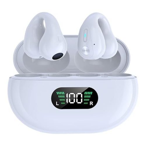 EWave P100 Bluetooth Wireless Ear-Clips with Open Ear Design and Saftey Standards,500mAH Battery,ANC Noise Reduction Algorithm,MFB Button,5H Playtime,30H Total Usage,240H Standby