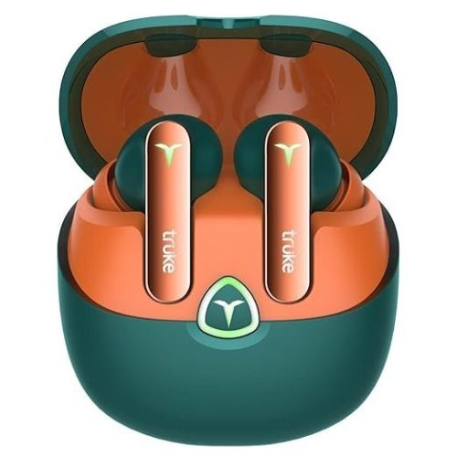 truke New Launch BTG Flex True Wireless in Ear Earbuds, Dual Pairing Ear Buds, 40ms Low Latency Gaming Mode, 60H Playtime Fast Charging, HiFi DSP Sound, Quad-Mic ENC, 13mm Driver,Bluetooth 5.4(Green)