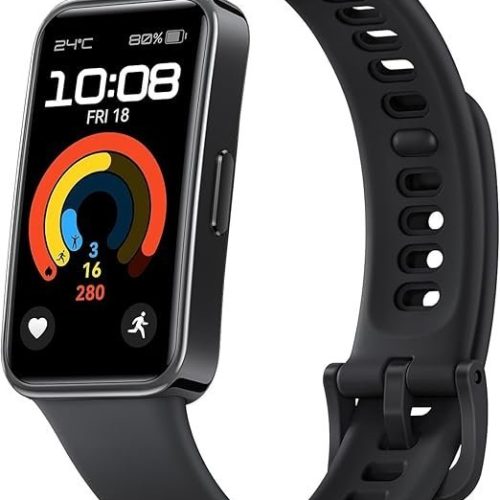 Huawei Band 9, Comfortable All-Day Wearing, Sleep Tracking, Fast Charging, Durable Battery, Intelligent Brightness Adjustments, 100 Different Workout Modes, Compatible with iOS&Android (Black)
