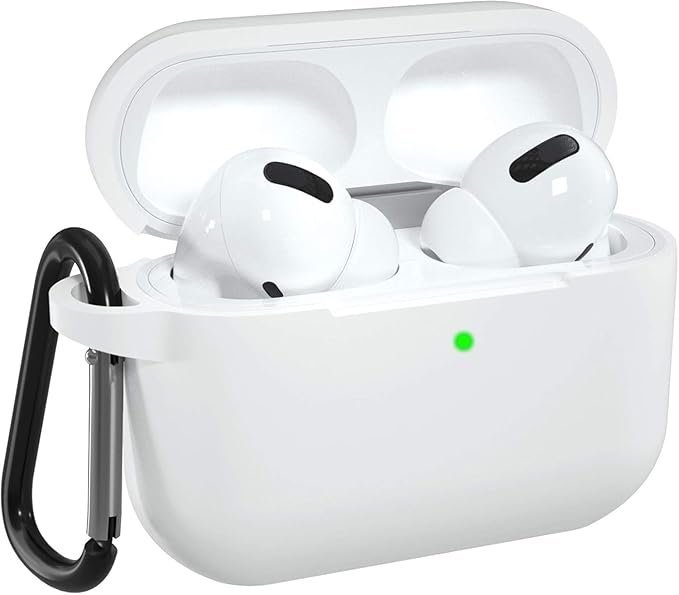 EDNITA Airpods Pro 2 Case Compatible with Airpod 2 Pro & Airpods Pro, Earphone Case Cover Keychain | Shock Ressitant Full Protection LED Visible (White)