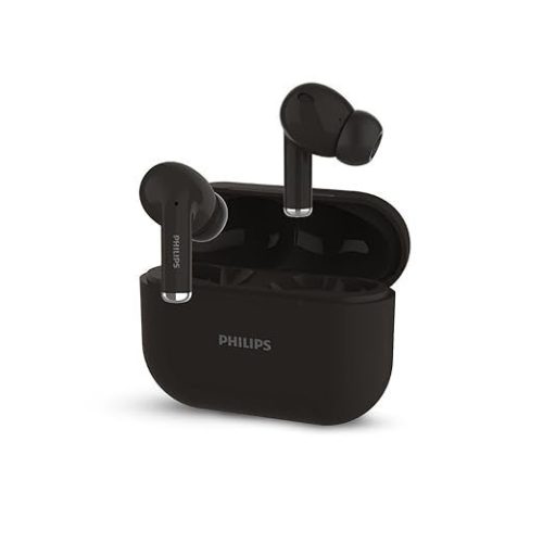 Philips Audio TAT1169BK/94 True Wireless in Ear Earbuds with Pocket Sized Charging Case, Play Time Upto 55Hrs, 12mm Dynamic Drivers, Inbuilt Mic, IPX4 Splash & Sweat Resistant (Black)
