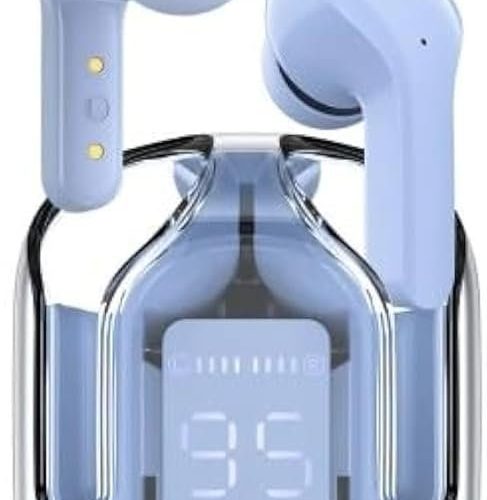 Gizitacore in-Ear Wireless Earbuds, Ultrapods max TWS Bluetooth Earphones with Charging Case and LED Digital Display, Microphone, Works with iPhone Android and Bluetooth Devices (Sky Blue)